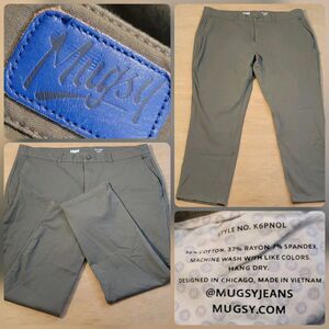 Mugsy Jeans Olives Green Pants Stretchy Mens Size 40x28L Style K6PNOL